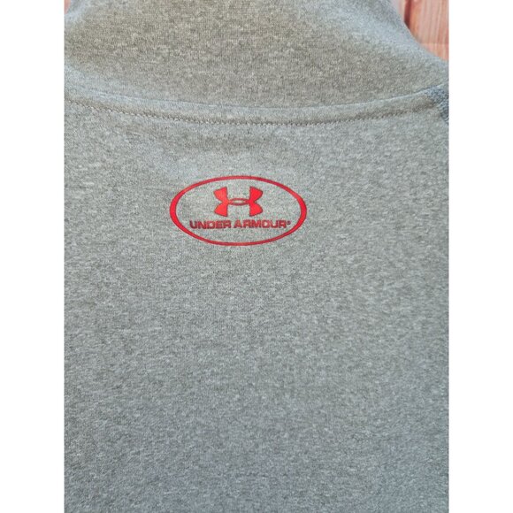 Under Armour Mens Loose Fit Gray 1/4 Zip Pullover XXL HeatGear Long Sleeve Shirt - Picture 7 of 9